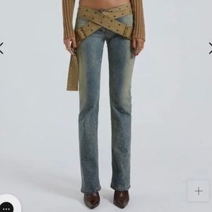 Jaded London STRAP UP STONEWASH JEANS